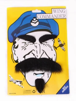 Carnival Facial Hair Wing Commander Black Unisex Beard Holidays Costumes