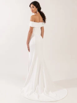 White Simple Mermaid Causal Wedding Dress Bateau Neck Sleeveless Backless Satin Fabric Long Bridal Gowns Free Customization 11 White Simple Mermaid Causal Wedding Dress Bateau Neck Sleeveless Backless Satin Fabric Long Bridal Gowns Free Customization -Dresses Store 202104251809399775797
