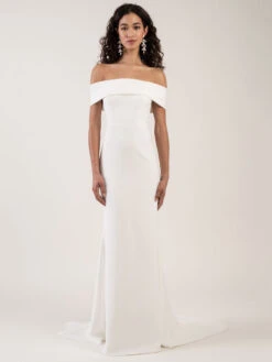 White Simple Mermaid Causal Wedding Dress Bateau Neck Sleeveless Backless Satin Fabric Long Bridal Gowns Free Customization 9 White Simple Mermaid Causal Wedding Dress Bateau Neck Sleeveless Backless Satin Fabric Long Bridal Gowns Free Customization -Dresses Store 202104251809405569020