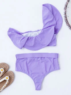 Ruffles One Shoulder Two Piece Swimsuits -Dresses Store 202104271628206794509