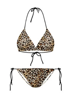 Sexy Bikini Swimsuit Leopard Pattern Backless Beach Bathing Suits For Women -Dresses Store 202104281432516504846
