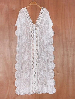 Black Cover Ups For Women Cut Out V Neck Short Sleeves Stretch Lace Summer Beach Bathing Suits For Women -Dresses Store 2021050719312146578