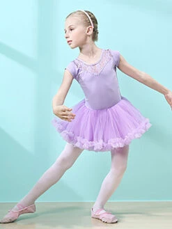 Ballet Dress Pink Women's Kid's Dancer Cut Out Ruffles Artwork Pleated Cotton Blend Dress Tunic Performance Wear -Dresses Store 202106221029080616915