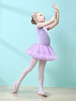 Ballet Dress Pink Women's Kid's Dancer Cut Out Ruffles Artwork Pleated Cotton Blend Dress Tunic Performance Wear -Dresses Store 202106221029094366461