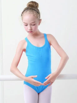 Ballet Dance Costumes Light Sky Blue Women's Kid's Ballerina Pleated Criss-Cross Artwork Backless Lycra Spandex Jumpsuit Set Performance Wear