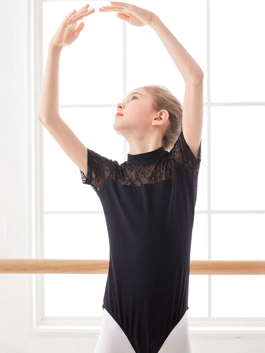 Ballet Dress Black Women's Kid's Ballerina Lace Pleated Artwork Backless Cotton Blend Jumpsuit Jumpsuit Performance Wear 4 Ballet Dress Black Women's Kid's Ballerina Lace Pleated Artwork Backless Cotton Blend Jumpsuit Jumpsuit Performance Wear - Image 2