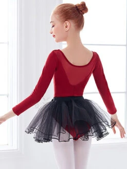 Ballet Dress Red Women's Kid's Dancer Bows Pleated Color Block Pleated Cotton Blend Jumpsuit Set Dancing Wear -Dresses Store 202106221030207951095