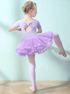 Ballet Dance Costumes Pink Women's Kid's Dancer Cut Out Ruffles Artwork Pleated Cotton Blend Dress Tunic Performance Wear -Dresses Store 202106221030218138694