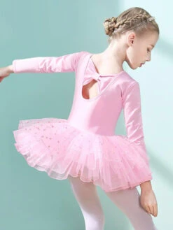 Ballet Dance Costumes Pink Women's Kid's Dancer Cut Out Ruffles Polka Dot Pleated Cotton Blend Dress Tunic Performance Wear -Dresses Store 202106221030257614167