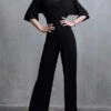 Latin Dance Jumpsuit Black V-Neck Long Sleeves Lycra Spandex Jumpsuit Dancing Costume -Dresses Store 202108031541254235289