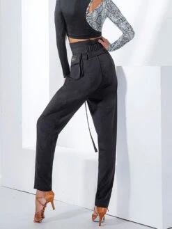 Ballroom Dance Costumes Khaki Lycra Spandex Pants Dancing Wear For Women -Dresses Store 202108091715236903849