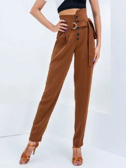 Ballroom Dance Costumes Khaki Lycra Spandex Pants Dancing Wear For Women