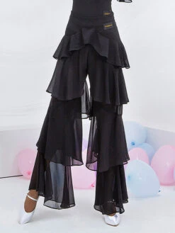 Ballroom Dance Costumes Black Polyester Bottoms Flared Pants Dance Dress -Dresses Store 202108131741511684463