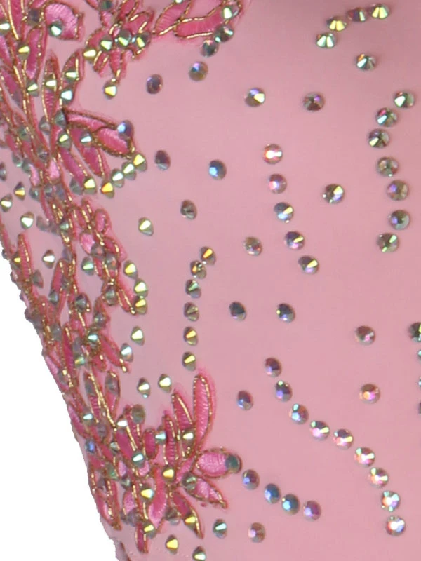 Latin Dance Dresses Pink Women's Lycra Spandex Dress Dancing Costume 6 Latin Dance Dresses Pink Women's Lycra Spandex Dress Dancing Costume - Image 4