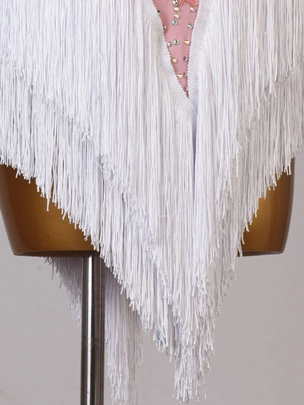 Latin Dance Dresses Pink Women's Lycra Spandex Dress Dancing Costume 8 Latin Dance Dresses Pink Women's Lycra Spandex Dress Dancing Costume - Image 6