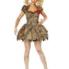 Halloween Zombie Costumes For Women Light Brown Scary Dress Headwear Polyester Holidays Costumes -Dresses Store 202108201721505242085