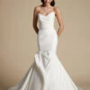 Ivory Mermaid Wedding Dresses Strapless Sleeveless Bows With Train Stretch Crepe Bridal Gowns Free Customization -Dresses Store 20210822125004285939