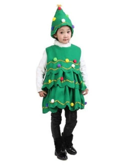 Christmas Green Santa Tree Costume Polyester Fiber Hat Dress Christmas Holidays Costumes Full Set -Dresses Store 202110281517278392311