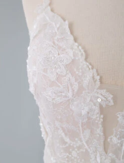 Light Pink Simple Wedding Dress A-Line V-Neck Sleeveless Backless Long Lace Bridal Gowns Free Customization -Dresses Store 202110301540278544539