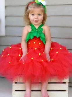 Kids Tunic Dress For Christmas Red Polyester Fiber Christmas Holidays Party Dress -Dresses Store 202110302010295266252