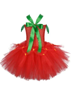 Kids Tunic Dress For Christmas Red Polyester Fiber Christmas Holidays Party Dress -Dresses Store 202110302010301824337