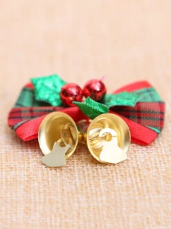 Green Christmas Bell Bowknot Props Polyester Fiber Christmas Holidays Costumes Props -Dresses Store 202110311920102382238