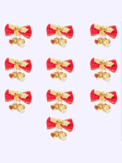 Green Christmas Bell Bowknot Props Polyester Fiber Christmas Holidays Costumes Props -Dresses Store 202110311920105696487