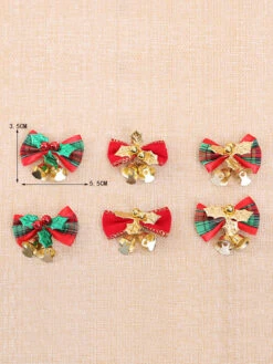 Green Christmas Bell Bowknot Props Polyester Fiber Christmas Holidays Costumes Props -Dresses Store 20211031192012211878