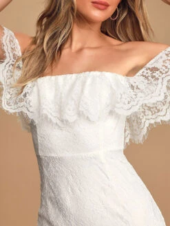 White Engagement Dress 2023 Off The Shoulder Sleeveless Backless Floor Length Lace Cheap Bridal Dress Free Customization 9 White Engagement Dress 2023 Off The Shoulder Sleeveless Backless Floor Length Lace Cheap Bridal Dress Free Customization -Dresses Store 202111031459437762354
