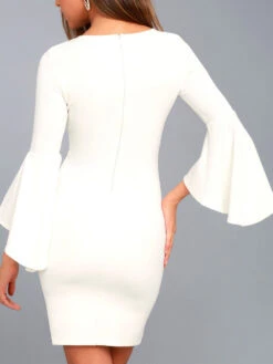 White Engagement Dress 2023 Jewel Neck Half Sleeves Zipper Short Honeymoon Dress Free Customization 6 White Engagement Dress 2023 Jewel Neck Half Sleeves Zipper Short Honeymoon Dress Free Customization -Dresses Store 202111031500048889598