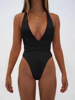 Women One Piece Swimsuits Pink Straps Neck Backless Summer Sexy Bathing Suits -Dresses Store 202203091126577157230