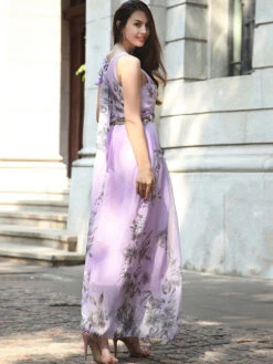 Summer Dress Floral Print Pink Long Beach Dress -Dresses Store 202203091127338497926