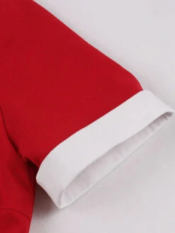 Retro Dress 1950s Audrey Hepburn Style Red Two-Tone Women Short Sleeves Rockabilly Dress -Dresses Store 202204071506318494455