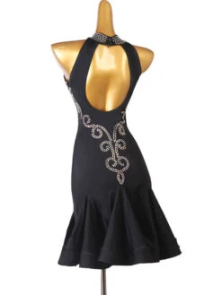 Latin Dance Dresses Black Women's Rhinestones Bodycon Sexy Polyester Dress Dancing Costume -Dresses Store 202204191816442061267