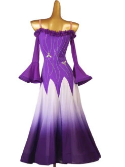 Ballroom Dance Costumes Purple Women's Sexy Polyester Rhinestones Dress Dancer Dance Dress -Dresses Store 202204191816486948809