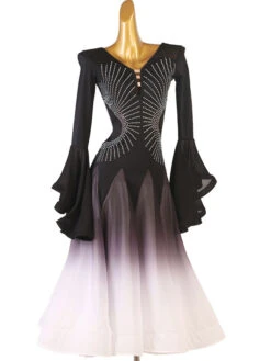 Ballroom Dance Costumes Black Women's Sexy Polyester Sequins Dress Dancer Dancing Wear