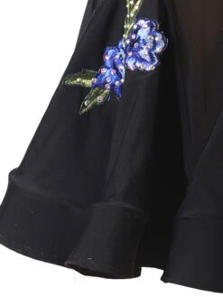 Latin Dance Dresses Black Women's Polyester Dress Floral Print Sexy Rhinestones Latin Dancer Dancing Wear -Dresses Store 202204191817058258208