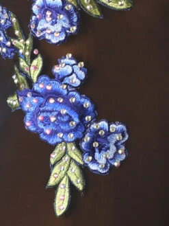 Latin Dance Dresses Black Women's Polyester Dress Floral Print Sexy Rhinestones Latin Dancer Dancing Wear -Dresses Store 202204191817073896647