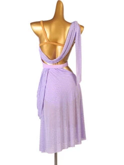 Latin Dance Costume Lavender Women's Polyester Dress Open Shoulder Sexy Rhinestones Latin Dancer Dancing Costume -Dresses Store 202204211733016116526