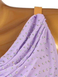 Latin Dance Costume Lavender Women's Polyester Dress Open Shoulder Sexy Rhinestones Latin Dancer Dancing Costume -Dresses Store 20220421173301927107