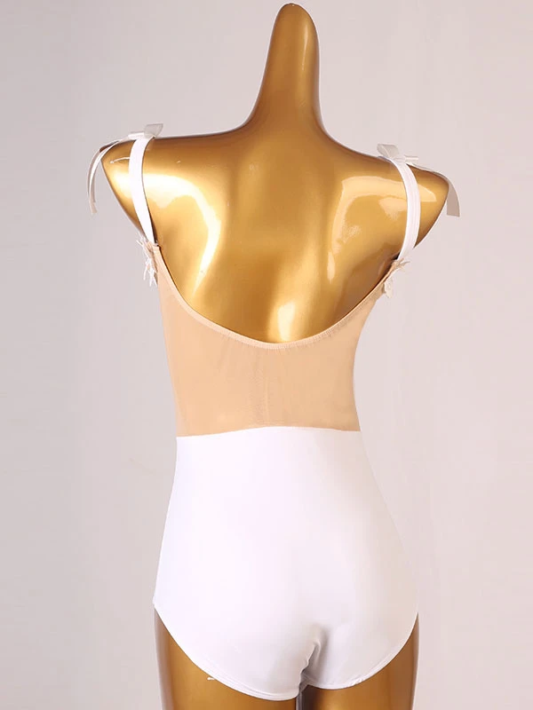 Latin Dance Costume White Women's Polyester Dress Backless Sexy Flowers Latin Dancer Dancing Costume 4 Latin Dance Costume White Women's Polyester Dress Backless Sexy Flowers Latin Dancer Dancing Costume - Image 2