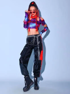 Hip Hop Dance Costumes Adult's Black Women's Top Pants Two-Tone Layered Hip Hop PU Leather Street Dancing Costume 10 Hip Hop Dance Costumes Adult's Black Women's Top Pants Two-Tone Layered Hip Hop PU Leather Street Dancing Costume -Dresses Store 202204221752208511336