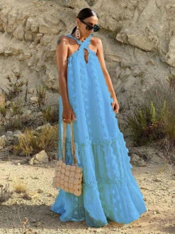 Sleeveless Maxi Dress Casual Oversized Floor Length Dress -Dresses Store 20220505163927246583