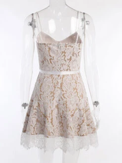 Birthday Floral Print Straps Neck Sleeveless Lace Dresses -Dresses Store 202205071829221344561