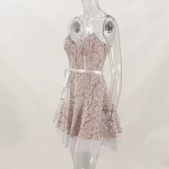 Birthday Floral Print Straps Neck Sleeveless Lace Dresses -Dresses Store 20220512143924377gUThmz