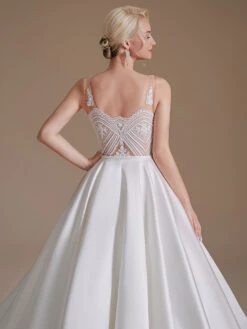 A-line Wedding Dresses Floor-Length Sleeveless Lace V-Neck Bridal Gowns Free Customization -Dresses Store 202205131520232703444