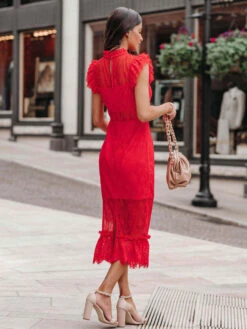 Birthday Cut Out Layered Lace Sexy Crewneck Sleeveless Lace Dresses -Dresses Store 202205171433476479388