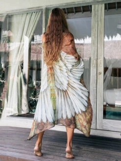 Women Cover Ups Khaki Long Sleeves Summer Beach Swimwear -Dresses Store 202205201652327198812