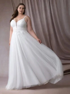 Simple Wedding Dress V-Neck Sleeveless Lace A-Line Bridal Gowns Free Customization 10 Simple Wedding Dress V-Neck Sleeveless Lace A-Line Bridal Gowns Free Customization -Dresses Store 202205311722210524353