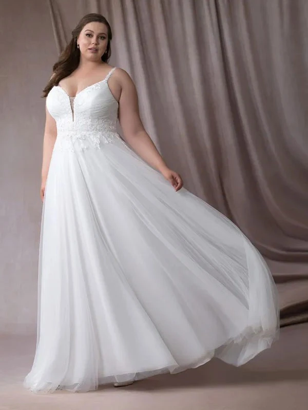 Simple Wedding Dress V-Neck Sleeveless Lace A-Line Bridal Gowns Free Customization 5 Simple Wedding Dress V-Neck Sleeveless Lace A-Line Bridal Gowns Free Customization - Image 3